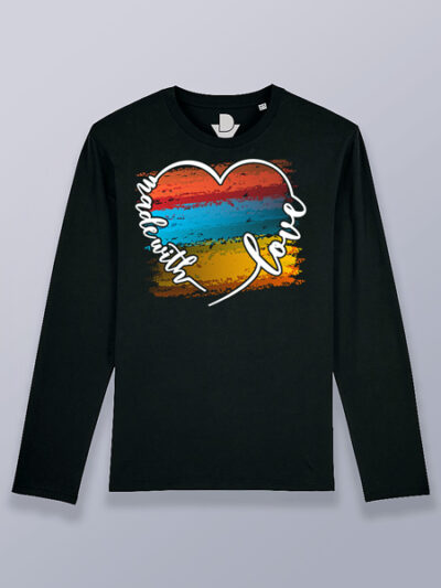 Camiseta hombre manga larga hecho con amor (color blanco)