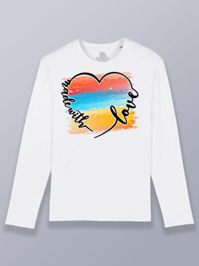 Camiseta hombre manga larga hecho con amor (color negro)