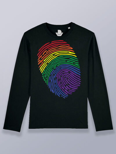 Camiseta hombre manga larga huella dactilar LGTBIQ