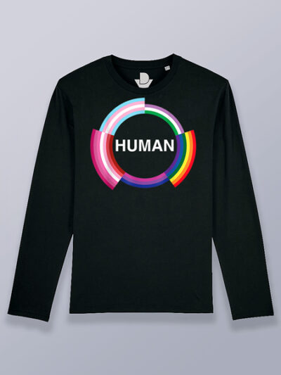Camiseta hombre manga larga humano banderas LGTBIQ