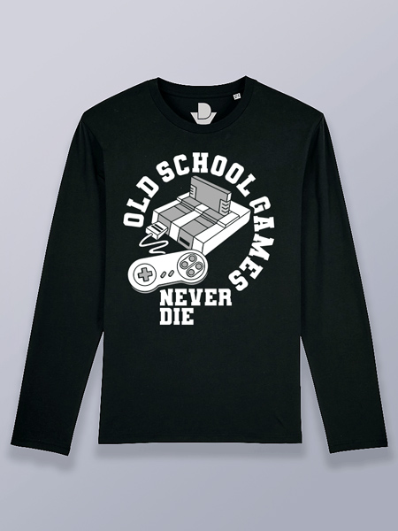 Camiseta hombre manga larga la vieja escuela nunca muere