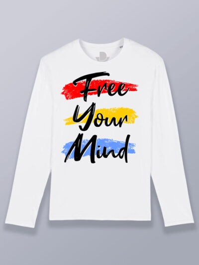 Camiseta hombre manga larga libera tu mente (color negro)