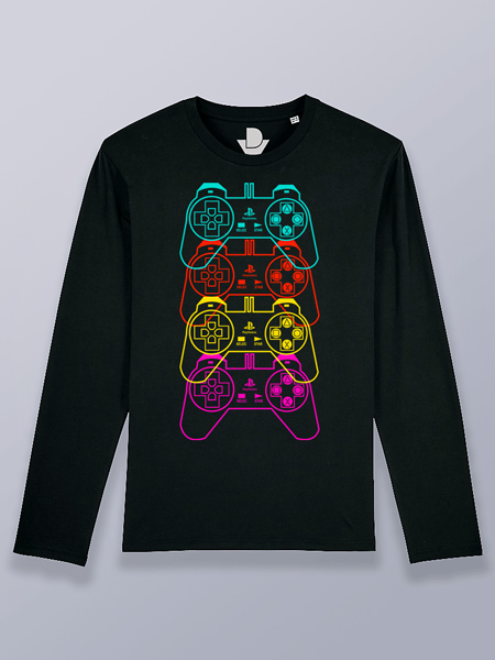 Camiseta hombre manga larga mandos play station