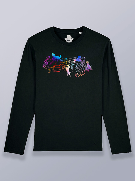Camiseta hombre manga larga música animal