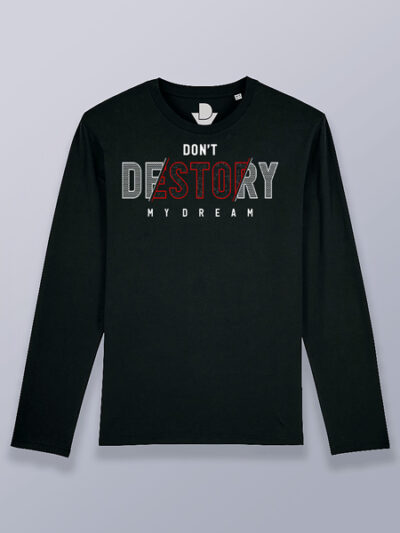 Camiseta hombre manga larga no destruyas (color blanco)