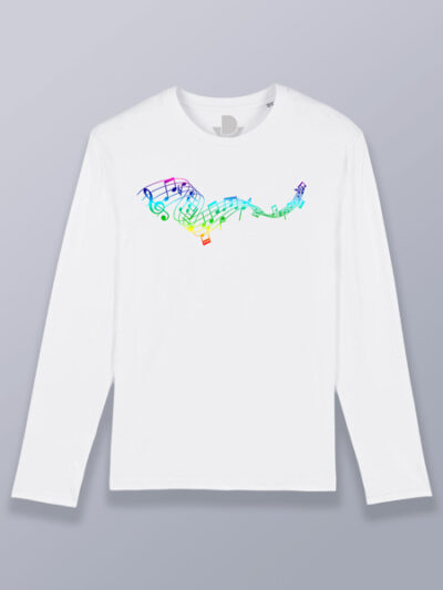 Camiseta hombre manga larga nota colorida