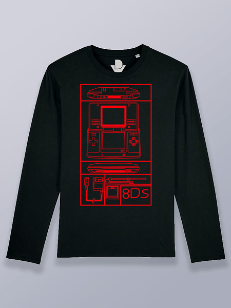Camiseta hombre manga larga old Nintendo DS