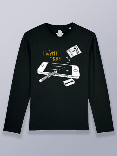 Camiseta hombre manga larga quiero más