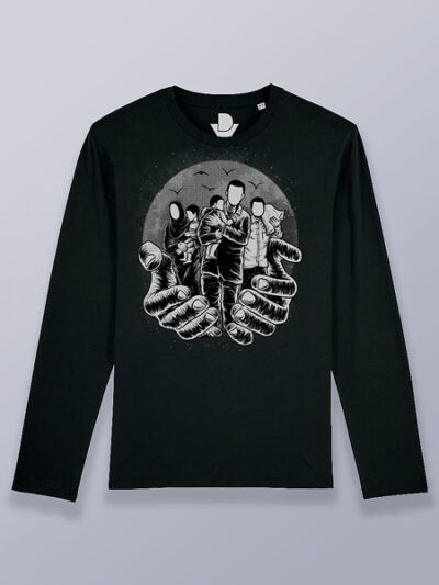 Camiseta hombre manga larga refugiados bienvenidos