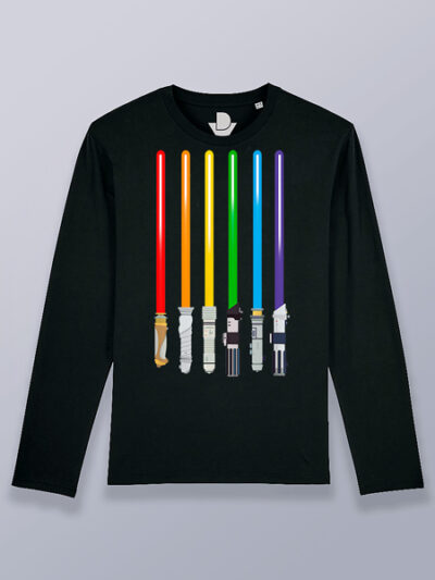 Camiseta hombre manga larga sables Star Wars