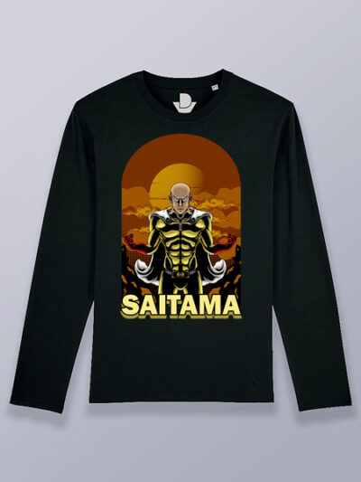 Camiseta hombre manga larga Saitama en puesta de sol One punch man