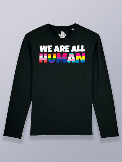 Camiseta hombre manga larga somos humanos LGTBIQ