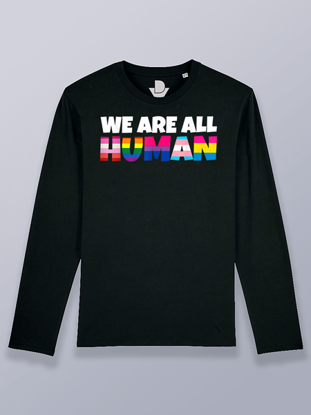 Camiseta hombre manga larga somos humanos LGTBIQ