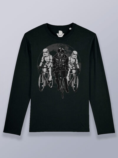 Camiseta hombre manga larga Star Wars en bicicleta