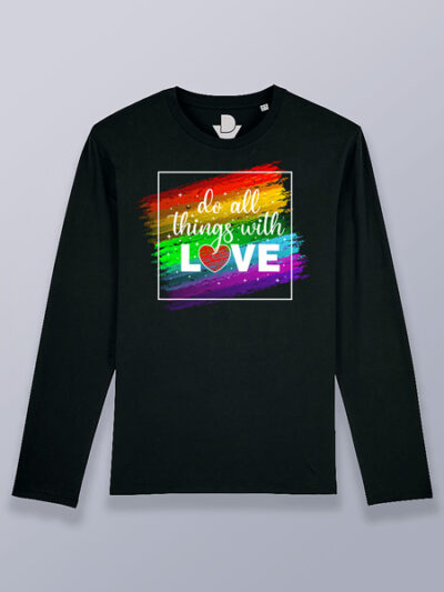 Camiseta hombre manga larga todo con amor (color blanco)