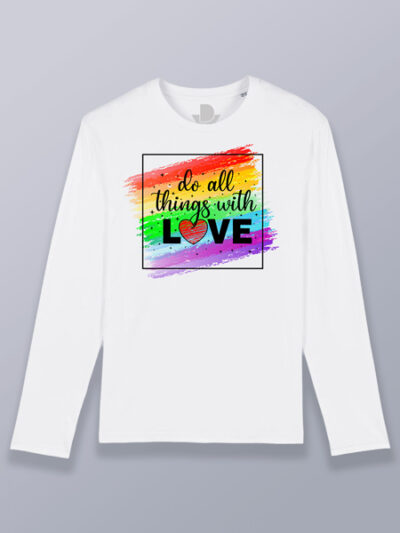 Camiseta hombre manga larga todo con amor (color negro)