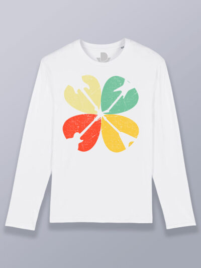 Camiseta hombre manga larga trébol de guitarras