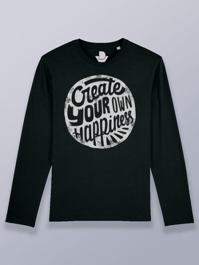 Camiseta hombre manga larga tu propia felicidad