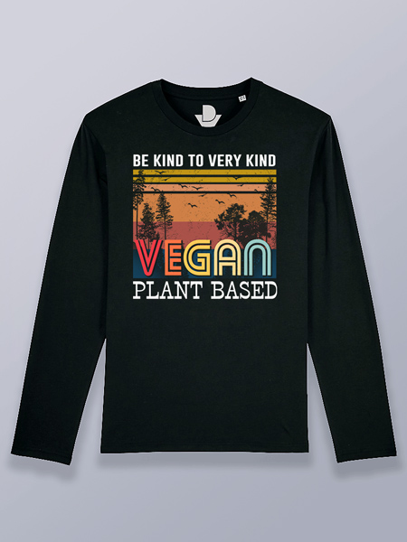 Camiseta hombre manga larga vegano a base de plantas