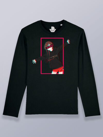 Camiseta hombre manga larga waifu en rectangulo