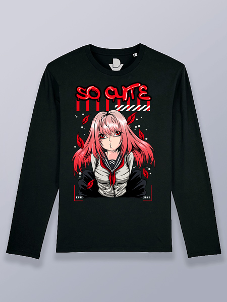 Camiseta hombre manga larga waifu so cute