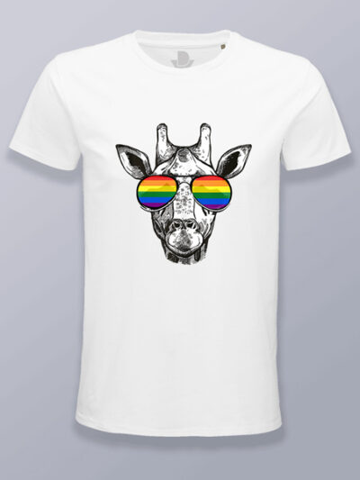 Camiseta hombre jirafa gafas LGTBIQ+