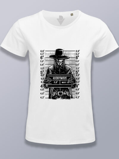 Camiseta mujer Anonymous foto policial
