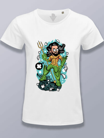 Camiseta mujer Aquaman posando