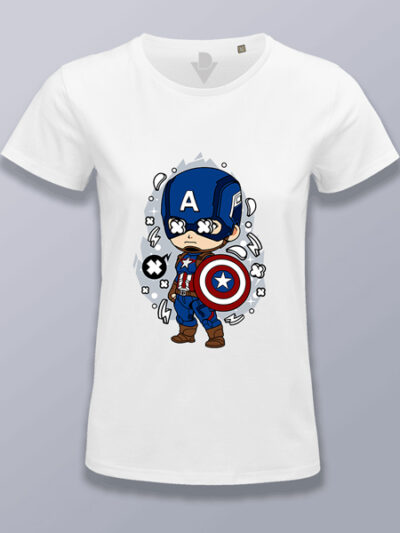 Camiseta mujer Capitán América cabezón