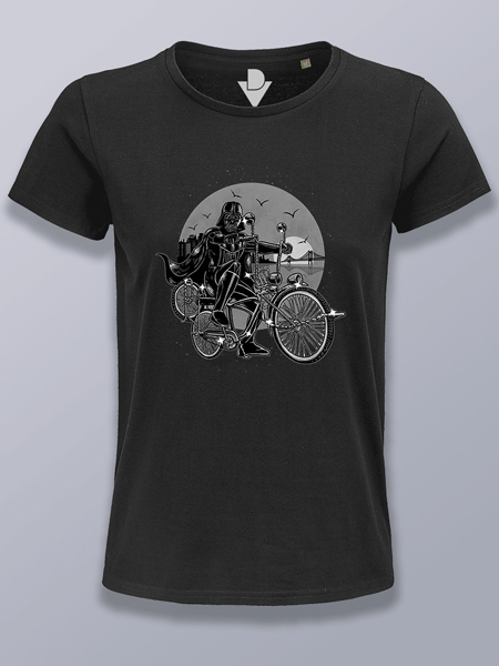 Camiseta mujer Darth vader bicicleta