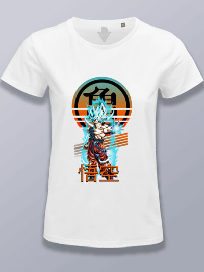 Camiseta mujer Goku Súper saiyajin azul