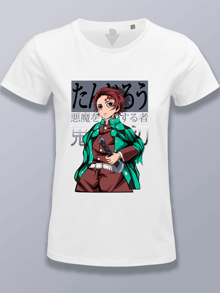 Camiseta mujer Tanjiro con katana Demon slayer