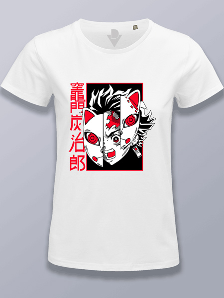Camiseta mujer Tanjiro con máscara Demon slayer