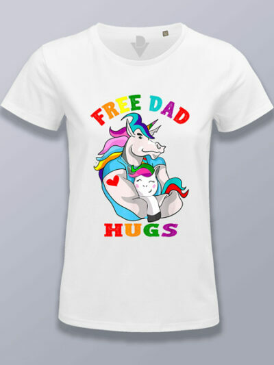 Camiseta mujer abrazo de papá LGTBIQ+