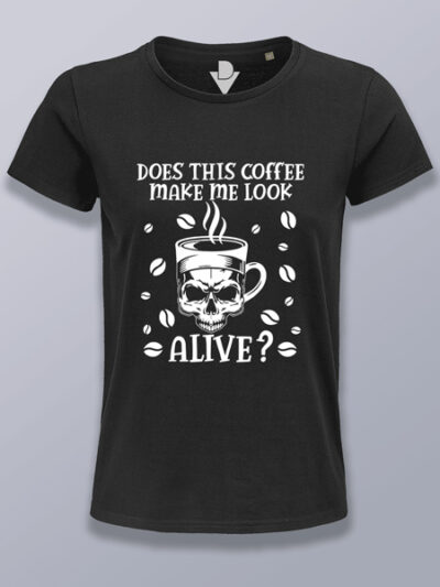 Camiseta mujer café calavera