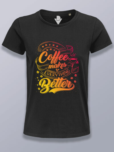 Camiseta mujer café mejora todo