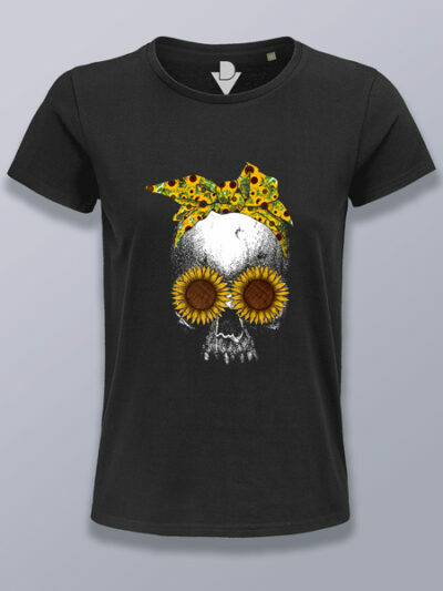 Camiseta mujer calavera Hippie
