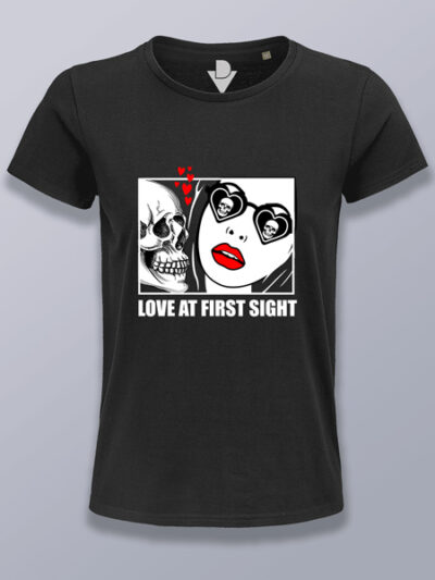 Camiseta mujer calavera amor a primera vista