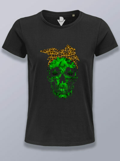 Camiseta mujer calavera de cannabis