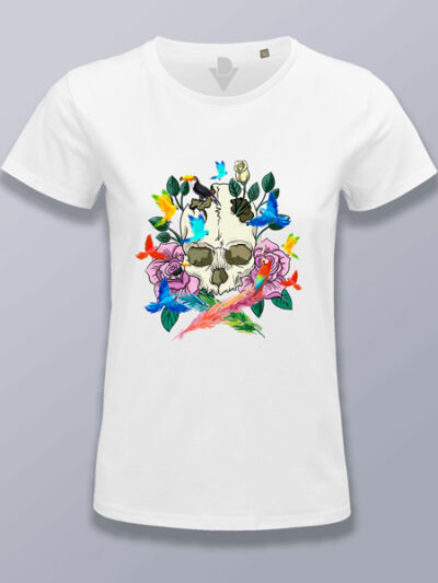 Camiseta mujer calavera de la naturaleza