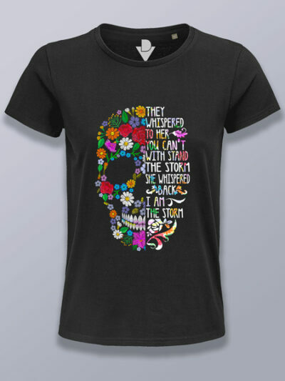 Camiseta mujer calavera susurro