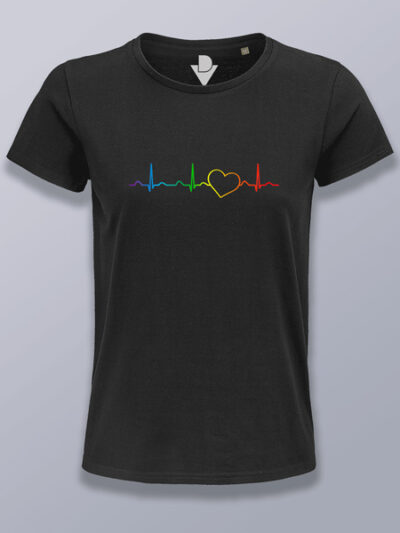 Camiseta mujer corazón con línea cardíaca