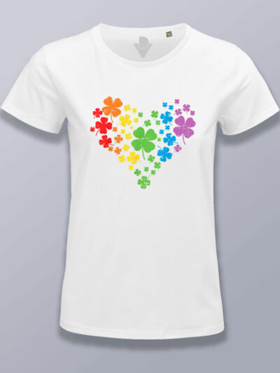 Camiseta mujer corazón tréboles