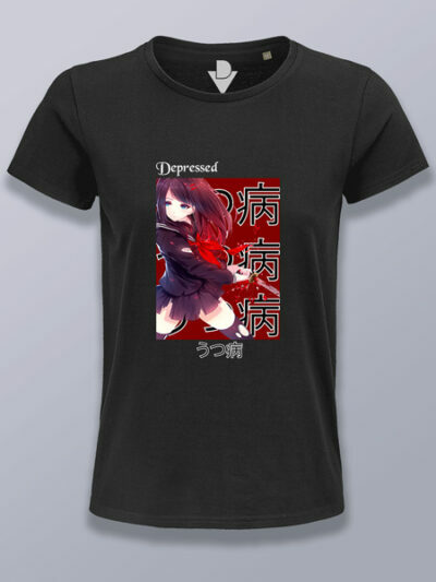 Camiseta mujer depressed Kawaii gril
