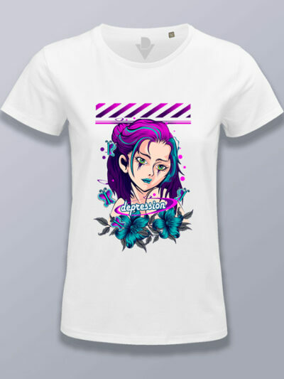 Camiseta mujer depression anime girl