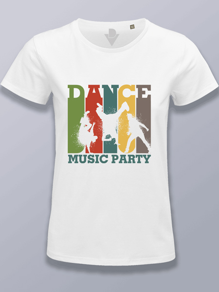 Camiseta mujer fiesta baile musical