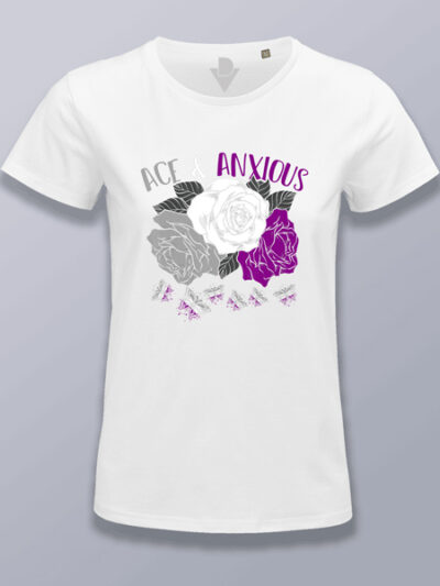 Camiseta mujer flores orgullo asexual