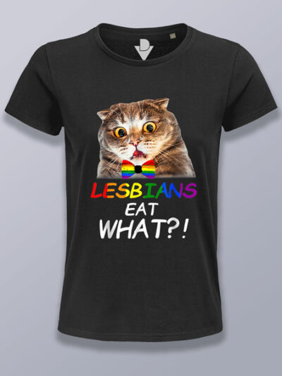 Camiseta mujer gato lesbianas comen