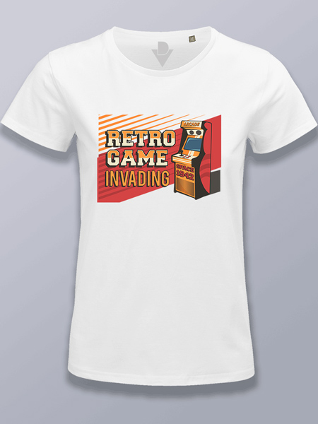 Camiseta mujer juego retro invasores del espacio