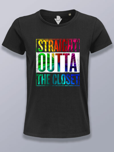 Camiseta mujer letras salir del armario
